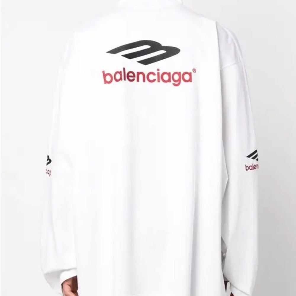 Balenciaga White Sports Icon Long-Sleeve T-Shirt
